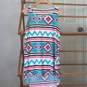 BRAND NEW Aztec print high-low tank top